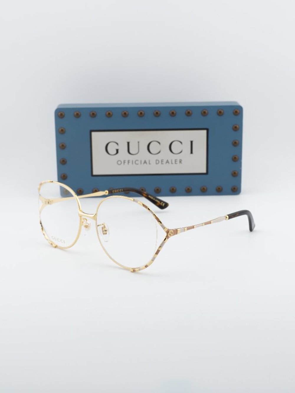 Gucci GG0596OA 002 Round Eyeglasses 58mm - Gold / Pink